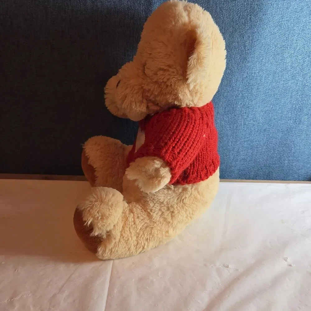 Avon 2010 Teddy Bear Plush Red Knit Heart Sweater Tan 9